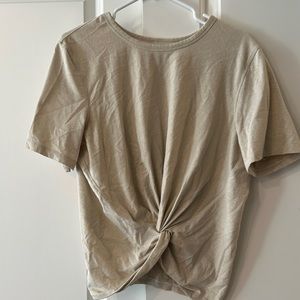 Lululemon Sparkly gold tee shirt